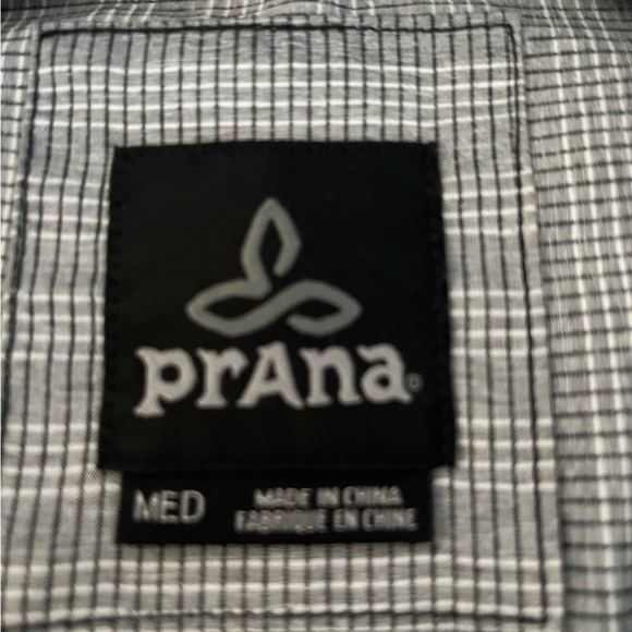 Prana Men’s Gray Plaid Button Front Long Sleeve Shirt Medium - Picture 8 of 11